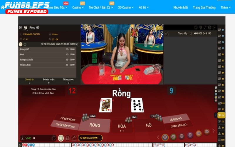 Rồng hổ là game casino nổi tiếng còn biết đến với tên gọi Dragon Tiger